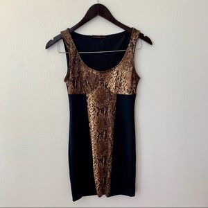 Animal Print Black Mini Dress